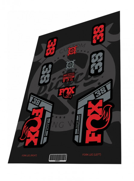 Stickere adezive furca FOX Performance Elite 38 2021 Fire Red Grey