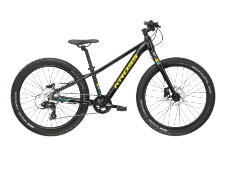 Bicicleta copii MTB Hardtail KROSS LEVEL JR 2.0 Black - Yellow - Glossy S (12") 24"