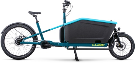Bicicleta Electrica Hardtail CUBE Cargo Dual Hybrid 1000 blue´n´lime