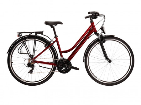 Bicicleta KROSS TRANS 1.0 28" Ruby-Negru-Red Glossy 24