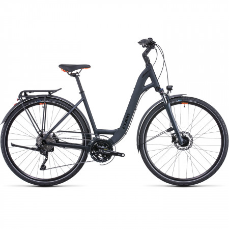 Bicicleta MTB Hardtail Trekking-Oras CUBE Touring EXC Iridium Orange Easy Entry Grey Orange
