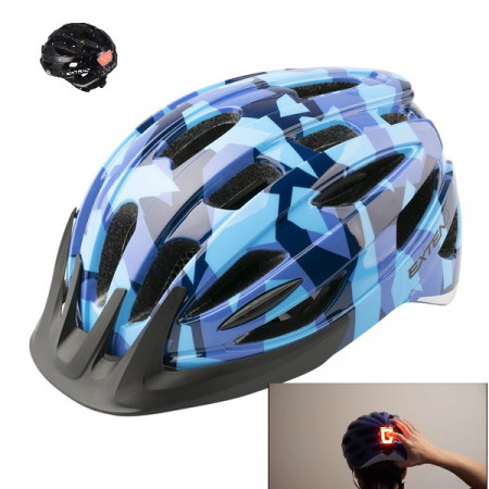 Casca Ciclism EXTEND COURAGE "Led ", S/M (51-55cm), Camouflage Albastru