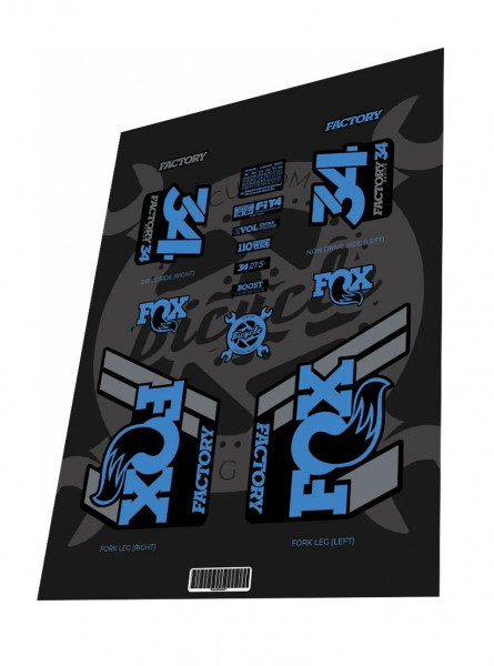 Stickere adezive furca FOX Factory 34 Blue Grey 2019