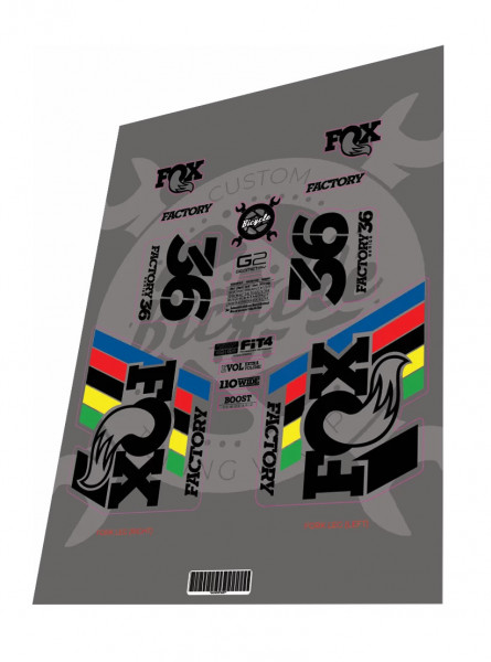 Stickere adezive furca FOX Factory 36 2019 UCI Edition Clear