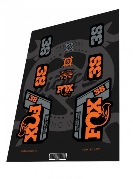 Stickere adezive furca FOX Performance Elite 38 2021 Factory Orange