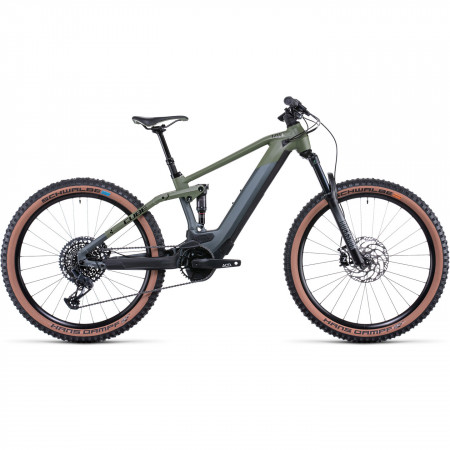 Bicicleta Electrica MTB Full Suspension CUBE Stereo Hybrid 120 TM 625 Flashgrey Olive