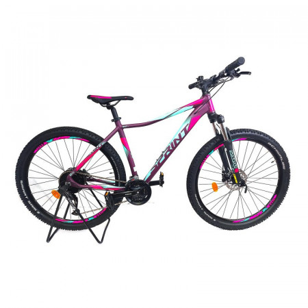 Bicicleta MTB Hardtail SPRINT Maverick Pro Lady 27.5" Violet Mat-Roz Neon 440 mm