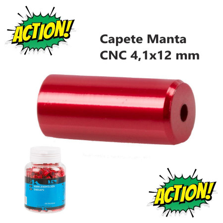 Capete Manta CNC 4,1x12 mm M-WAVE Aluminiu Rosu Anodizat