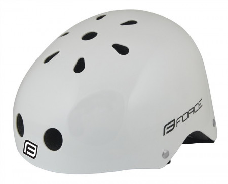 Casca Force BMX alb lucios S-M (54-58 cm)