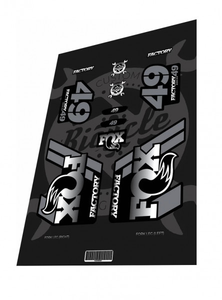Stickere adezive furca FOX Factory 49 2020 Gradient White Black