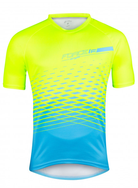 Tricou maneca scurta Force MTB Angle albastru/fluo