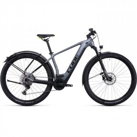 Bicicleta Electrica MTB Hardtail CUBE Reaction Hybrid Pro 625 Allroad Flashgrey Green