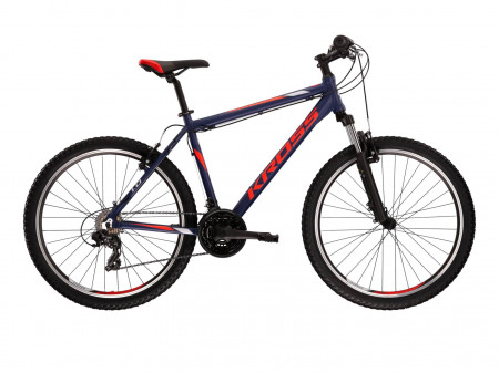 Bicicleta KROSS HEXAGON 1.0 26" Navy Blue-Red-Navy Blue Mat 24