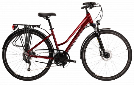 Bicicleta KROSS TRANS 5.0 28" Ruby-Negru-Red Glossy 23