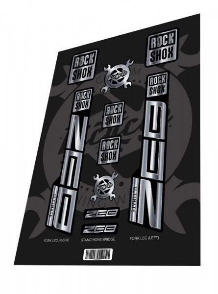 Set stickere adezive furca ROCKSHOX Zeb Ultimate 2022 Titanium Chrome