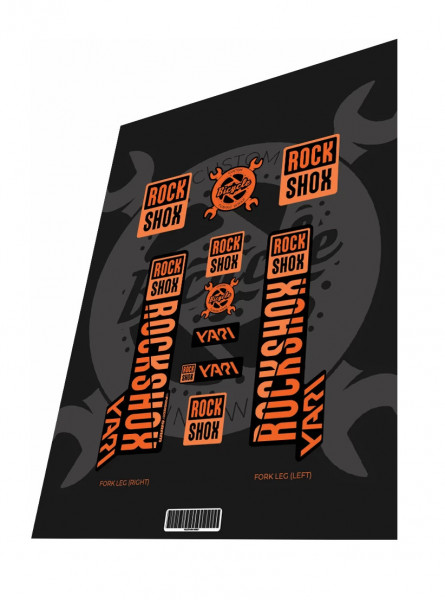 Stickere adezive furca ROCKSHOX Yari Two Tone Orange 2019