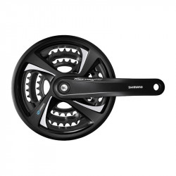 ANGRENAJ PEDALIER SHIMANO TOURNEY FC-TX801 48X38X28T BRAT 175MM 7/8 VITEZE NEGRU