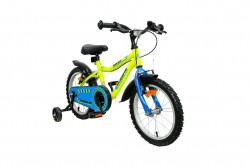Bicicleta copii Robike Racer 16 Galben Neon/Albastru - Img 2