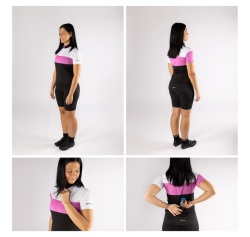 Bluza ciclism Force View Lady maneci scurte negru/alb/roz XL - Img 3