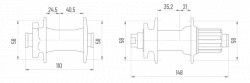 Butuc Spate MICHE 550 XM-H Boost Thrue Axle 32 H TX-12 148 mm SH-11v - Img 2