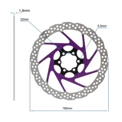 Disc frana eWheel V2 180mm, 6 gauri, Mov - Img 2
