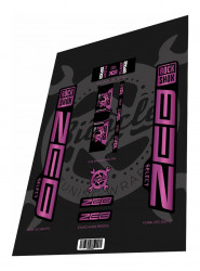 Set stickere adezive furca ROCKSHOX ZEB Select si amortizor FOX DPX2 Performance Purple Gradient