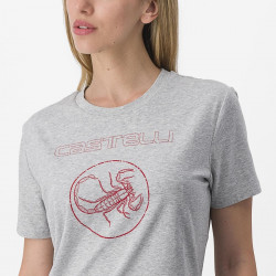Tricou casual Castelli Pedalare Tee, de dama, Gri, S - Img 3
