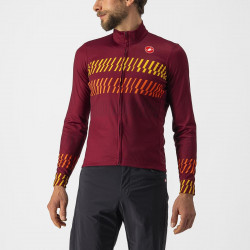Tricou cu maneca lunga Castelli Unlimited Thermal, Visiniu/Portocaliu, L