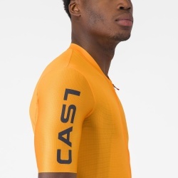 Tricou cu maneca scurta Castelli Entrata Apex, pentru barbati, portocaliu/albastru M - Img 3