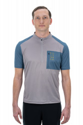 Tricou CUBE ATX Jersey Half Zip S/S Beige Blue - Img 2