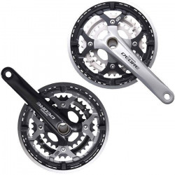 Andrenaj Shimano Deore FC-M591 cu Aparatoare Hollowtech 3x9 V Brat 175mm Argintiu