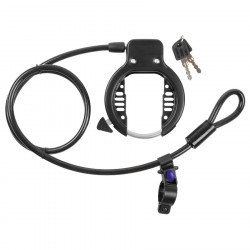Antifurt Cadru cu Cheie si Cablu Spiralat M-WAVE RINGLOOP