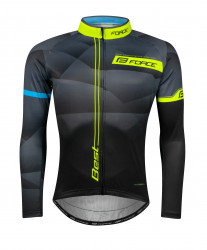 Bluza ciclism Force Best maneci lungi negru/fluo
