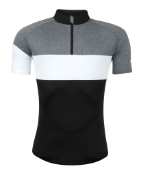Bluza ciclism Force View maneci scurte negru/gri/alb S