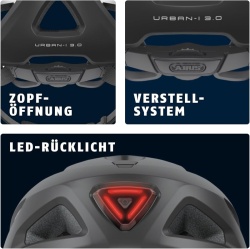CASCA PENTRU BICICLETA ABUS URBAN-I 3.0 CU LUMINA SPATE INTEGRATA - Img 4