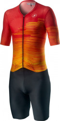Costum Triatlon cu Maneca Scurta Castelli PR Speed Suit Negru/Rosu/Portocaliu L