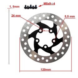 Disc frana 120mm 5 gauri Negru - Img 2