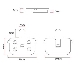 Placute frana trotineta Ewheel RT001-C Ceramic - Set 2 perechi - Img 3