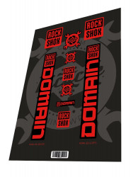 Set stickere adezive furca ROCKSHOX Domain Blood Red 2023