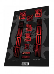 Set stickere adezive furca ROCKSHOX Zeb Select 2022 Thunder Red Black