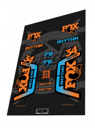 Stickere adezive furca FOX 34 Rhythm Orange Blue Gradient 2021