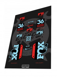 Stickere adezive furca FOX Performance 36 2018 Blood Red Baby Blue