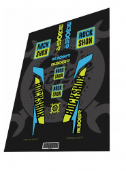 Stickere adezive furca ROCKSHOX Boxxer Acid Green Blue 2016