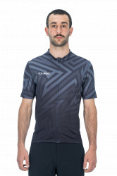 Tricou Ciclism CUBE ATX Jersey Full Zip CMPT S/S Black Grey - Img 2