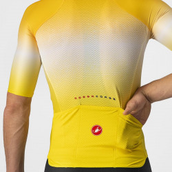 Tricou cu maneca scurta Castelli Aero Race 6.0 Galben/Alb - Img 4
