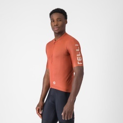 Tricou cu maneca scurta Castelli Entrata Apex, pentru barbati, paprika/arginitu XXL