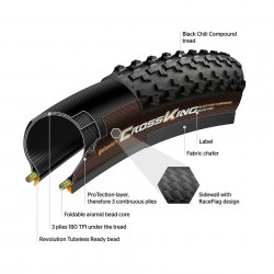 Anvelopa pliabila CONTINENTAL Cross King ProTection 29x2.20 (55-622) MTB Negru