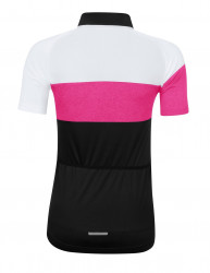 Bluza ciclism Force View Lady maneci scurte negru/alb/roz - Img 2