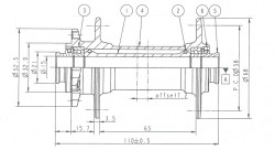 Butuc Fata NOVATEC D041SB-B15 110 x 15 mm - Img 3