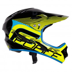 Casca FORCE Tiger Downhill Negru-Fluo-Albastru S-M (57-58 cm)